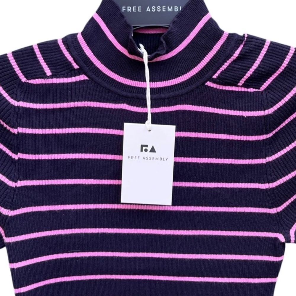 Cozy Yarn Mock Neck Sweater Short Sleeves Lightweight Size S